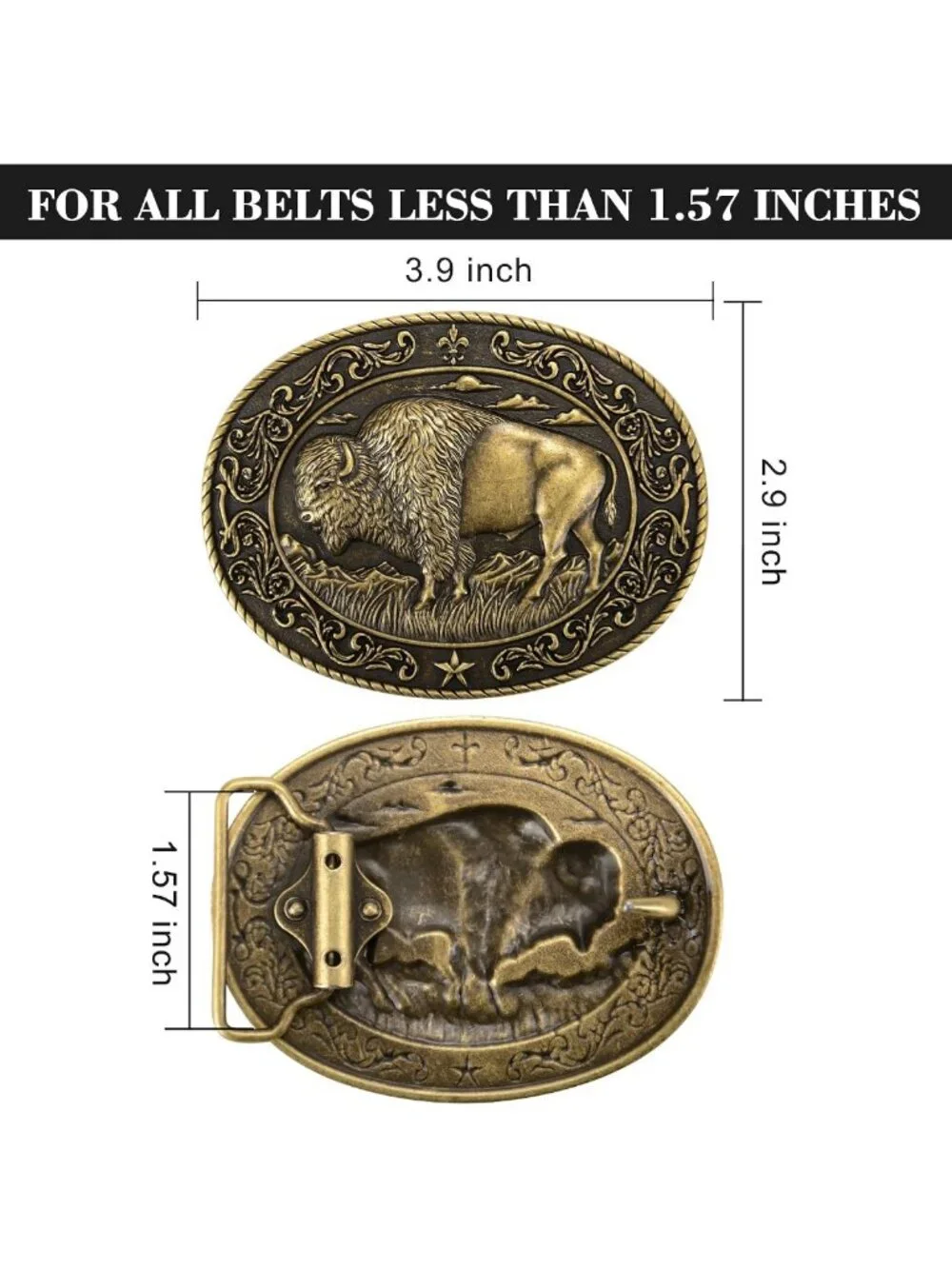 Stylish Western Cowboy Belt Buckle for Men - Texas Bull Rodeo Country Accessory